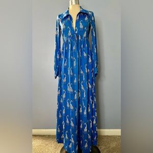 Vintage Youth Guild Blue Giraffe Dress